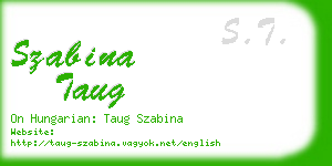 szabina taug business card